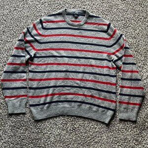 Grey Blue And Red Striped 346 Brooks Brothers Men's XL sweater